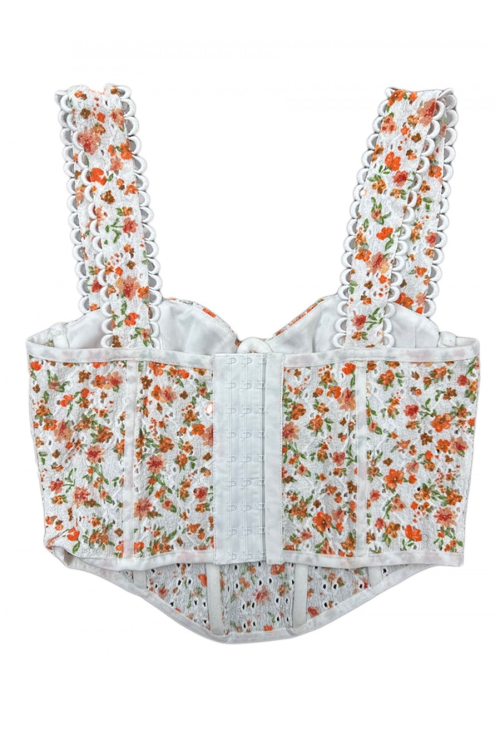 Crop Corset Top - Coral Multi