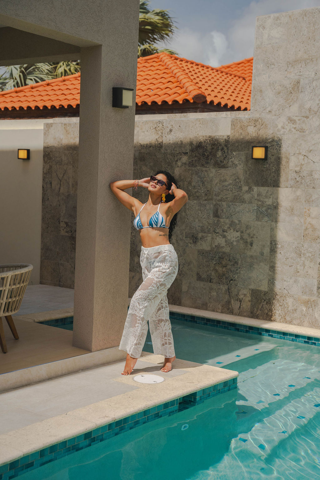 White Venetian Crochet Pants